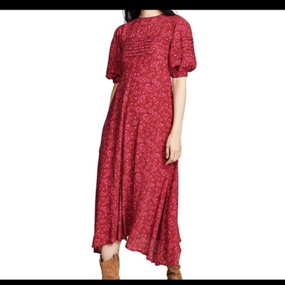 Free People Jessie Midi Dress Ditzy Floral size 6 - Picture 6 of 11